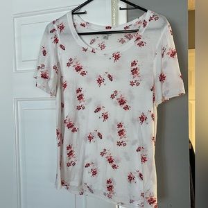 Lucky Brand Floral TShirt Blouse Size Medium